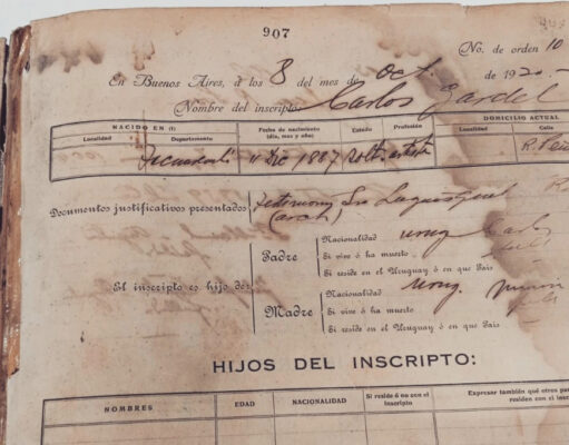 Nuevo hallazgo documental reafirma la nacionalidad uruguaya de Carlos Gardel
